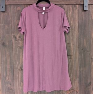ZENANA Premium Choker Neck A-Line DressSize Small – Purple